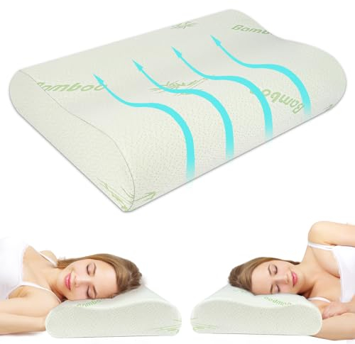 Ainiv Almohada Viscoelastica, Almohada Cervicales y Cuello, Almohada Cervical Ortopédica Ergonómica, Almohada Dormir de Lado, Almohadas Transpirables para Dormir de Lado/Boca Abajo