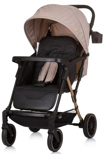 Chipolino passeggino, passeggino Amber, portabicchieri, copripiedi, pieghevole, colorazione:beige