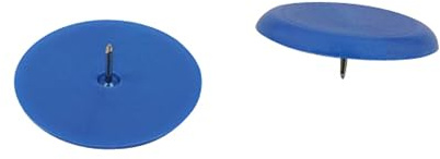 SPRINTIS Plakatpieker blau, 100 Stück, Reißzwecken mit 30 mm Durchmesser und 10 mm Metallstift, Heftzwecken zum Befestigen von Plakaten oder Fotos