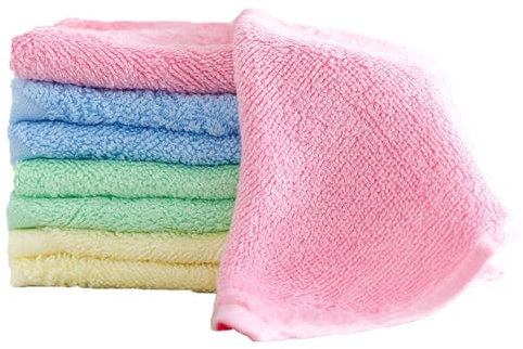 AWAVM Manoplas Baño Toallas Baño Toalla Facial Toalla Cara Toalla Microfibra Toallas Lavabo Esponja Toalla Desmaquillante Reutilizable Limpieza Facial 25x25cm Franela 8Piezas