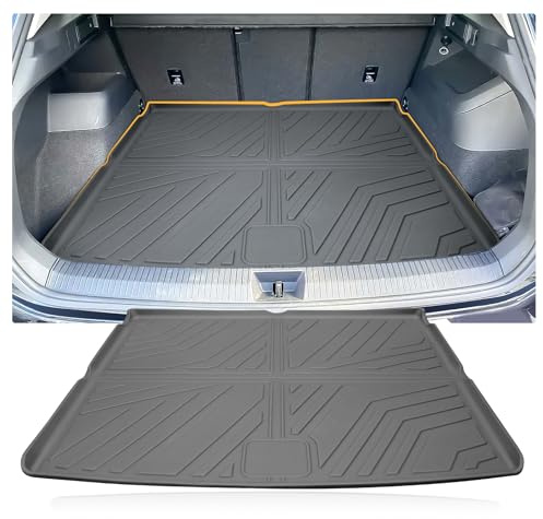 LFOTPP Bagagerumsmatta gummi original kompatibel med Tiguan III MK3 2024 2025 2026, TPE bagagerumsmatta vattentät antidamm gummi lastbil skyddsmatta Tigu✤n 3 tillbehör för övre lastgolv