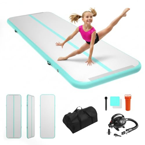 Dwzdd Gymnastik Air matte Track, 3 m/4 m/5 m/6 m Gymnastikmatte für Kinder, Turnmatte Aufblasbare Tumble Strecke für Zuhause/Fitnessstudio/Training/Cheerleading/Wasse