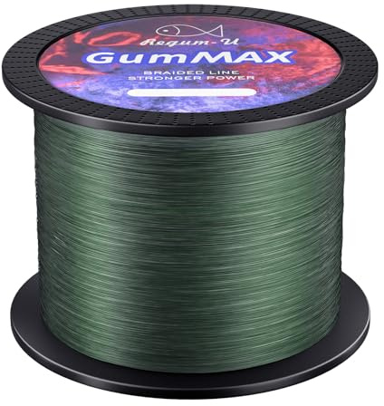 GumMAX 8X Stealth Braided Fishing Line 545 Yards / 80 LB Abrasion Resistant Superline Zero Stretch & Smaller Diameter Confuse & Catch Big Fish Better in Saltwater & Freshwater (Blackish Green)