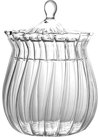 Aioneer Azucarero De Vidrio con Tapa, Bote De Azúcar Cubierto De Cristal De 14,0 Oz/400 Ml, Tarro Decorativo De Cocina para Dulces para Café Y Té