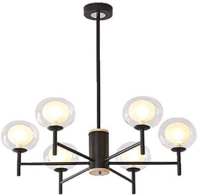 Lamp Lustres, Spoutnik à Boule de Verre G9 ③ 6 8 9 12 (Noir, 6 têtes) Light