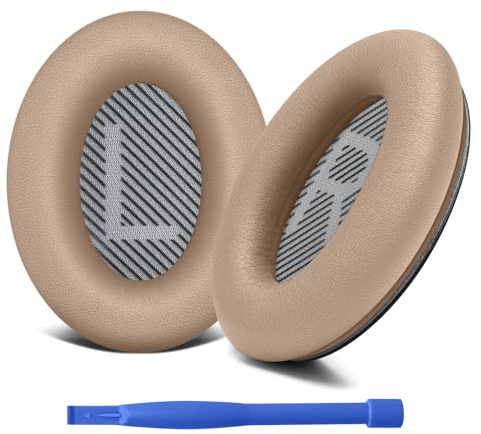 Ersatz Ohrpolster für Bose QC35 & QC 35 II Kopfhörer, Ersatzpolster mit Weichem Leder und Akustischem Schaumstoff für Bose QuietComfort 35ii/35/25/15 QC2/Ae2 (Schwarz)