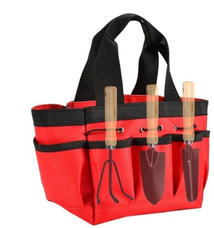 Sac À Outils De Jardin Robuste, Sac De Rangement Fourre-Tout De Jardin, Poches De Rangement pour Outils De Jardinage, Sac Fourre-Tout Portable Multifonction avec Poignées Et Sangles Élastiques