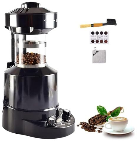 2100W Electric Coffee Bean Roaster,Professional Air Roasting Machine, Adjustable Temperature 100-250℃,Cold/Hot Air Setting Smokeless,for Cafe Restaurant Home Office