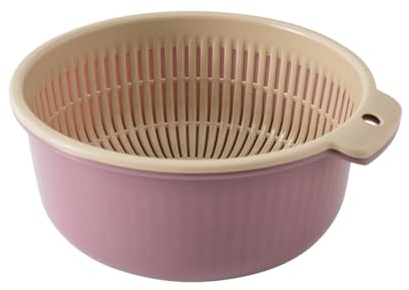 UTHCLO 1 pieza Cesta Drenante Multifuncional de Doble Capa para Colador de Plástico para Lavado y Almacenamiento Color