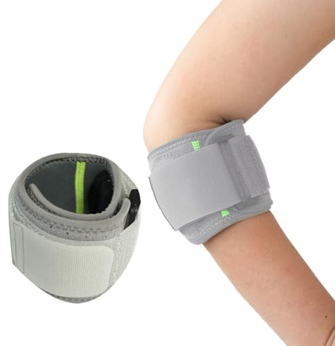JUGUTA Tennisarm Bandage,Ellenbogenbandage,Für Sehnenentzündung,Arthritis,Lindert Die Schmerzen Bei Tennisarm Golferarm,Einstellbare Kompression Armbandage Ellbogen Manschette(Hellgrau)