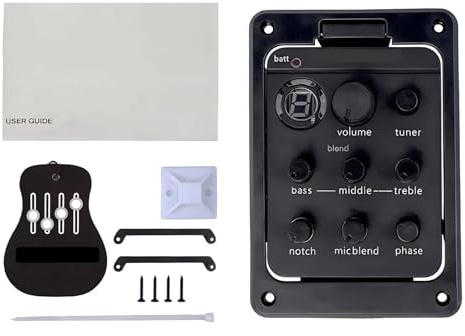 301 Akustikgitarre Preamp Pickup 4 Band Akustikgitarre Tonabnehmer mit Tuner Schallloch Equalizers Zubehör Enduring Double Model Preamp Tuner Piezo