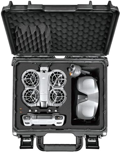 Lekufee Vattentätt Hård Bärfodral för DJI Neo 2 drönare, Fly More Combo, DJI RC 2/N3, Goggles N3/3, RC Motion 3 och Tillbehör (Endast Case)