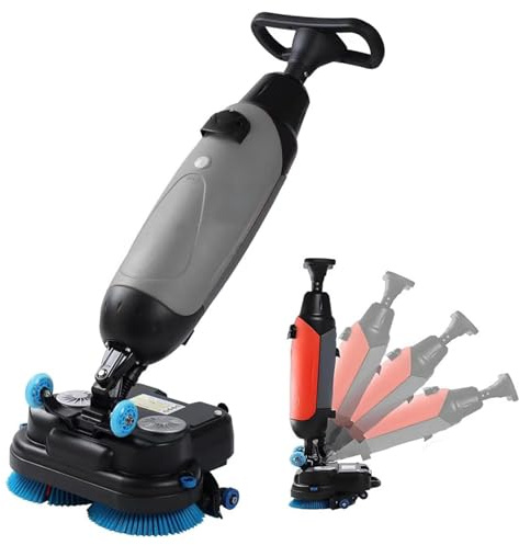 GEHPYYDS Autolaveuse Professionnelle - Mini Machine de Nettoyage Efficace, Structure de Nettoyage à 360°, avec Double réservoir de 4,5 L + 7,5 L, pour différents matériaux. Grey