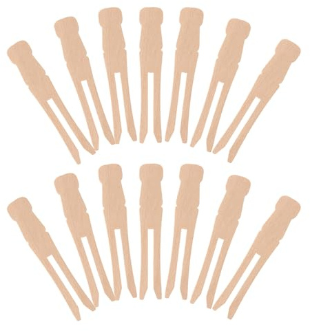 ABOOFAN Mollette di Legno per Bucato e Artigianato, 30 Pezzi Piatte senza Molla, Resistenti e Versatili per Uso Domestico e Progetti Fai da Te