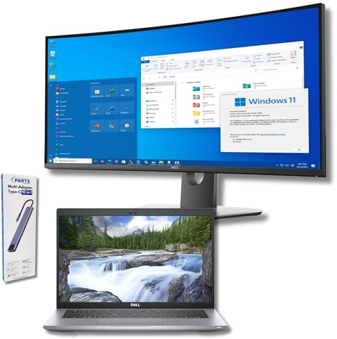 Dell Postazione Completa Notebook 14 Pollici FHD Intel Core i7-1185G7 + Monitor Curvo 34 Pollici UltraWide WQHD IPS + Dock | 16GB DDR4 | SSD NVMe 512GB | Win 11 Pro Ricondizionato Garanzia 36 Mesi