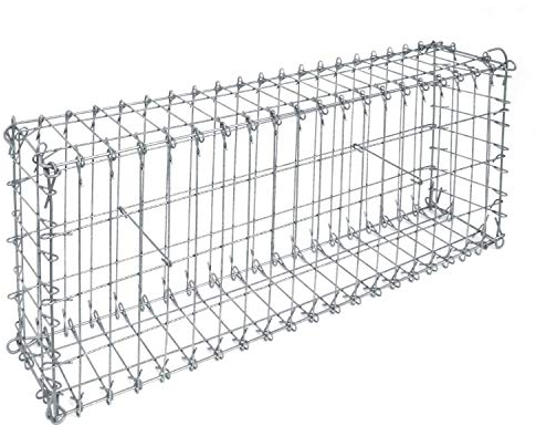 bellissa Ösengabione - 97115 - Gabionenkorb mit Steckverbindung - Dekorativer Steinkorb als Zaun oder Mauer für den Außenbereich - 100 x 20 x 40 cm