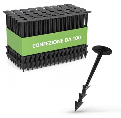 GARDENIX Erdhaken Garten 100 Stück - TerraPEG XL Bodenanker für harten Boden, Erdanker Unkrautvlies, Erdnägel Unkrautvlies, UV-beständiger Kunststoff, 20 cm, rostfrei, stabil