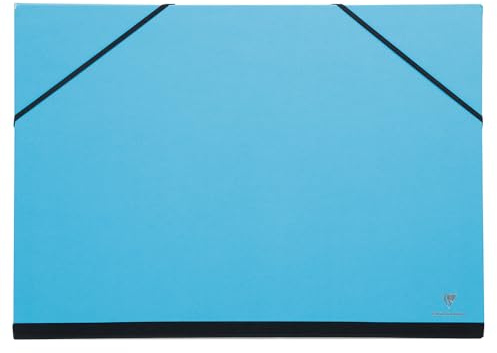 Clairefontaine 144402C - Cartón de dibujo con goma elástica, color turquesa 37x52 cm