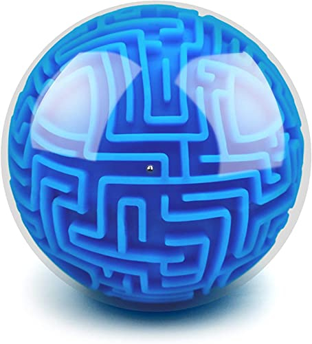 3D Puzzle Maze Ball Games, Memory Game Brain Teasers Mind Maze Ball Puzzle for Kids Teens and Adults, Fun Travel Toys for Boys Girls Gifts Stocking Fillers for Teenage (Blue)