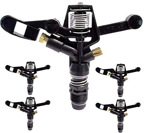 Suinga 5 x ASPERSOR Circular 3/4 con Boquilla latón, 13 a 18 Metros. Ángulo de riego Circular 360º. Caudal 660 a 3270 l/h. Presión 1,75 a 4,5 Bar, Negro