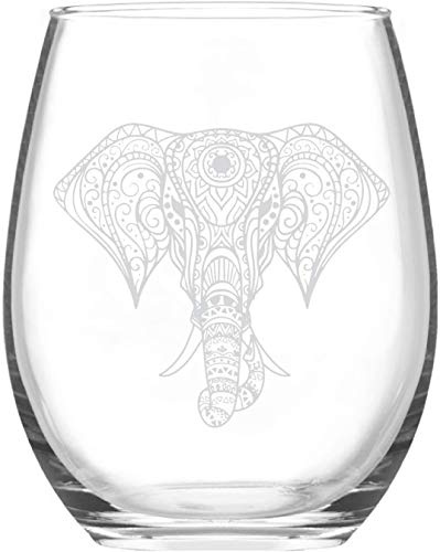 Joymking Funny Elephant Wine Glass - 17oz Elephant Lovers Gift for Him or Her