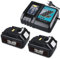 VANTTECH 2X BL1850 18V 5.0Ah für Makita Akku 18V Ersatzakku +DC18RC Fast ladegerät Fits für Makita akku ladegerät 18v Battery Charger BL1850 for Werkzeugakku BL1860