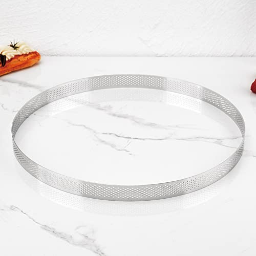 Guowall Cercle à Tarte Anneau à Tarte de PâTisserie Cercle Tartelette, Acier Inoxydable (28 * 28 * 2cm)