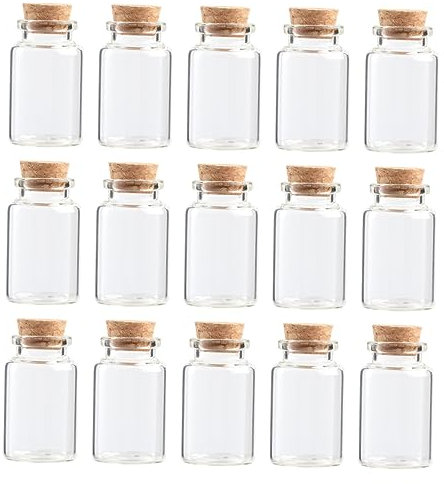 Zerodeko 20pcs Mini Glass Wish Bottles Cork Lids for Tea Storage for Home Party Decoration
