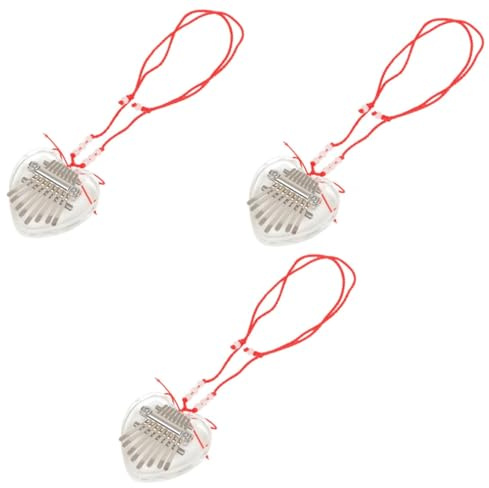 HEMOTON 3stücke Acrylic Kalimba Keys Daumenklavier Für Anfänger Herzförmiges Design Tragbar Mit Noten Tasten Für Einfache Hand-augen-koordination Für Musikliebhaber Und