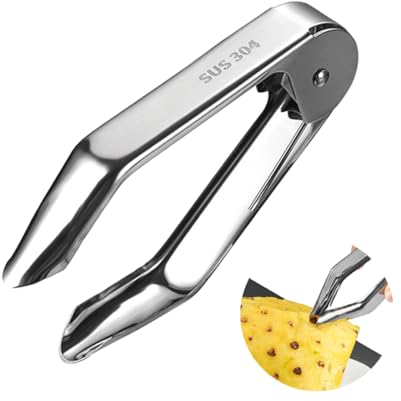 4.92 Inch 304 Stainless Steel Pineapple Eye Peeler,Potato Corer,Carrot Corer Tongs,Strawberry Huller,Metal Kitchen Gadget for Fruit and Vegetable