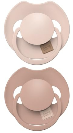 LOVI Prime dynamic silicone soothing pacifier, 2 pcs, sterilization capsule, protect suction reflex, anti-allergic, BPA free (Nude/Blush, 6-18)