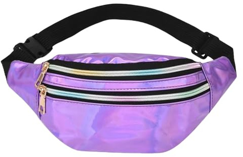 Gyios Bauchtasche Damen Pennerbeutel Mit Verstellbarem Riemen, Glattes Reißverschluss, Wasserdicht-lila