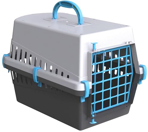 IlGruppone Trasportino Auto per Cane Gatto Taglia Piccola Fino 8 kg con Maniglia Ottima Aerazione 50x33x32 Cm Gatti Cani Solido Rigido Robusto Prodotto Italiano Porta Animali Viaggio Mezzi Trasporto