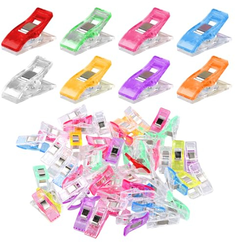 Culinavog 50pezzi Mollette Per Cucito, Clip Cucito, Clip Per Quilting Multiuso, Plastica Trasparente Pinze Fai Da Te In Tessuto, Artigianato Morsetti, Per Cucire Quilting Rilegatura Set Cucito Premium