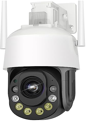 DMETE 5MP Telecamera di Sicurezza 36X Zoom 4G SIM Cam Auto Tracking IR Visione Notturna 120M CCTV Telecamere Sorveglianza Outdoor iCsee Installazione semplice(WiFi)
