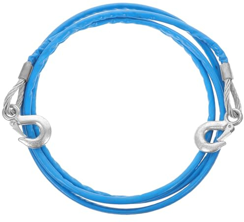 ROMISBABA Cavo Traino Auto 5 Metri Fune del Verricello in Filo D'acciaio 7 Tonnellate con Ganci in Ferro Forgiato Corda da Traino Fluorescente per Emergenza e Utilizzo Notturno