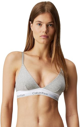 Calvin Klein Damen Triangel BH Triangle Unlined Ungefüttert, Grau (Grey Heather), S