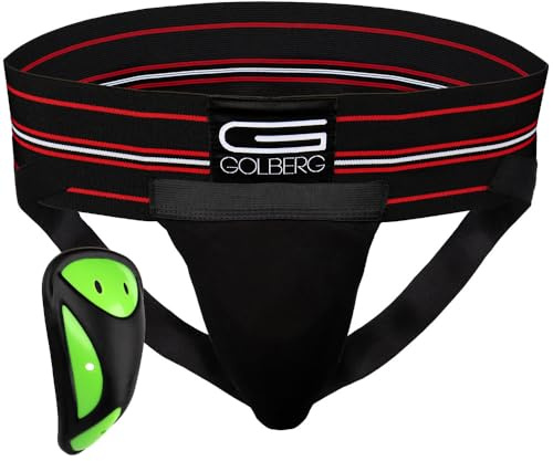 GOLBERG G Jock Strap with Cup, Black, Large (38-42 Inch Waist). Jockstrap for men