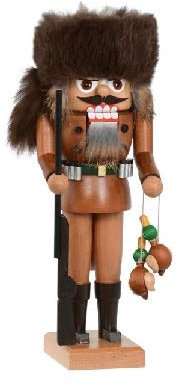 Rudolphs Schatzkiste Nussknacker Entenjäger BxHxT 10x26x10cm NEU Weihnachten Seiffen Nutcracker Nüsse Erzgebirge Winter Dekoration Holzkunst Holz Weihnachtsmann Christmas Walnuss