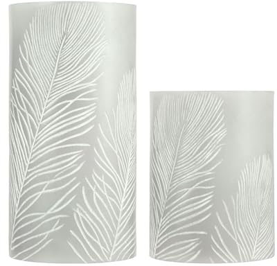 Pauleen 48117 Cosy Feather Candle Wachskerze mit Batterie mit Timerfunktion 6H Timer LED Kerze 2er Set