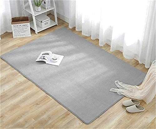 Alfombra de Terciopelo Coral Grueso de Color sólido Calidad Gris nube Suave Lavable Antideslizante Grande Rugs Rug Minimalista Moderna Sala De Estar Dormitorio Tatami Gateando Estera -120×140cm