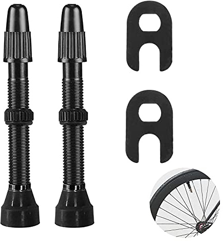 Exbrith 2 Pezzi Valvola Tubeless Rimovibile, Tubeless Valvole Stelo Bicicletta, Bici in Lega Alluminio Nucleo, per Bicicletta, Accessori per Pneumatici Tubeless