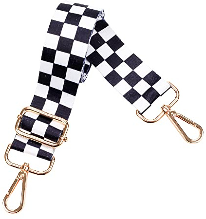 5Chaos Checker Plaid Purse Strap for Crossbody Shoulder Handbag, British Style England Canvas Adjustable Strap for Women Bag Replacement