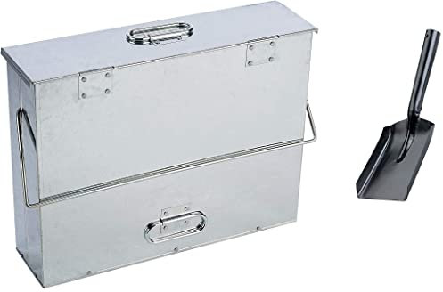 Trendi® Fireside Tidy Ash Transporter Galvanised Steel Storage Box With Free Shovel