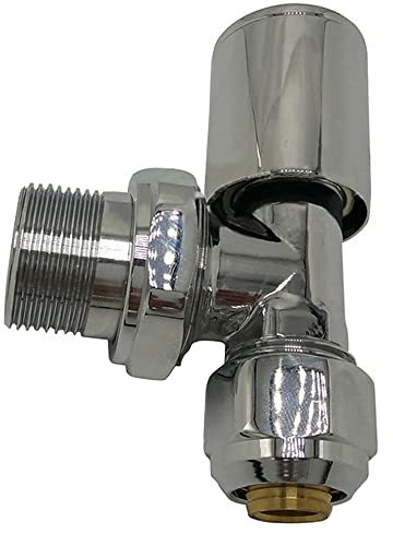Straight Manual Radiator Valve, Towel Rail Designer Radiator Valve, Straight Heated Towel Rail Radiator Valves for Bathroom Heated Radiator Replacement Fitting (1/2 Angled)