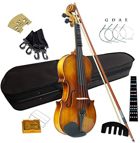 Violine Anfänger Unterscheidungsvariante Geigenset for Anfänger/Schüler/Kinder Mit Hard-Fall, Bogen, Rosen, Zusätzlichen Saiten (4/4/Full-Size)