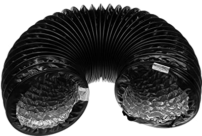 Tuyau d'air flexible de 12.5 cm / 125 mm - 4 couches - Idéal pour les tentes de serre, les serres, les onglets de ventilation de la maison (1 m de long, noir)…