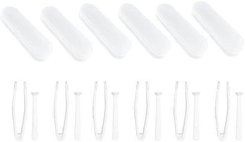 Yeesabella 6 PCS Contact Lens Applicator Contact Lens Tweezers and Remover Tools Contact Lens Contact Lens Suction Stick Handler with Storage Case White