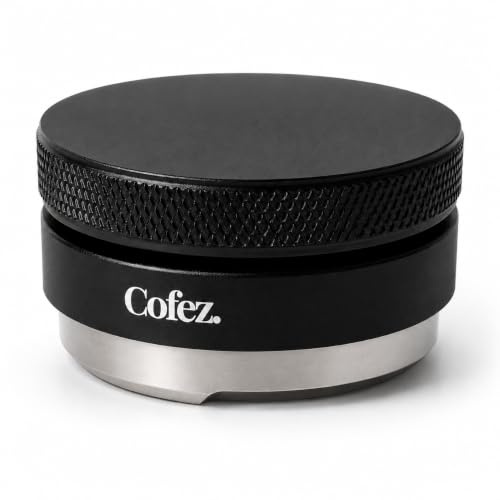 Cofez 58mm Leveler - Höhenverstellbarer Espresso Distributor in Schwarz | Kaffeeverteiler mit verstellbarem Metallboden – verteilt das Pulver exakt für gleichmäßige Extraktion ohne Channeling
