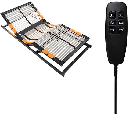BMM Lattenrost 140x200 cm Premium XXL Motorrahmen bis 180 kg/elektrisch verstellbar/7 Zonen/für alle Matratzen/Höhe 10 cm/Lattenroste produziert in Deutschland